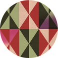 thumbnail image 1 of Ahgly Tapis Rond Lavable en Machine Intérieur Transitionnel Rouge Tomate, 3 Pieds Rond, 1 of 7