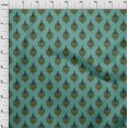 thumbnail image 3 of oneOone Polyester Lycra Fabric Leaves & Floral Block Printed Fabric 1 Yard 56 Inch Wide, 3 of 4