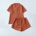 thumbnail image 4 of cfhntfmh Womens Pajama Sets Pj Set Cute Heart Print Short Sleeve Button down Shirt with Shorts 2 Piece Pjs Set, 4 of 4