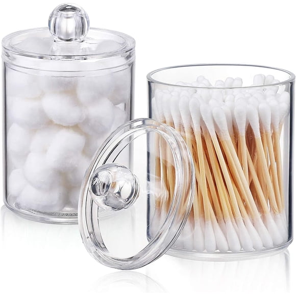 2 Pack Cotton Pad Dispenser Holder Dispenser, Cotton Round Holder, Cotton Ball Swabs, Q-Tip