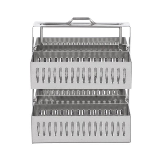 Support de Lames de Microscope 30 Positions, Support de Lames de Microscope en Acier Inoxydable - Support de Rangement pour Spécimens de Recherche et de Teinture pour Laboratoire
