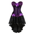 thumbnail image 1 of DPTALR Femmes Dentelle Noeud Papillon Couleur Rétro Boule Médiévale Patchwork Bouffi Ensemble de Jupe, 1 of 4