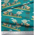 thumbnail image 3 of Soimoi Tissu Poly Georgette Arbre, Cerf & Racon Imprimé Dessin Animé Tissu au Mètre 52 Pouces de Large, 3 of 3