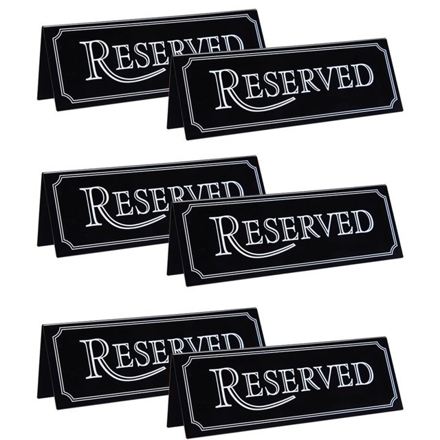 6 Pcs Panneau de Table Acrylique Hôtel Restaurant Panneau de Rappel pour Mariage Anniversaire Fête