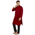 thumbnail image 3 of Atasi Indian Solid Kurta Pajama Set For MensMandarin Collar Casual Long-Wear Kurta, 3 of 7
