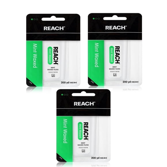 Reach Fil Dentaire Ciré à la Menthe, 200 Yd (Lot de 3)