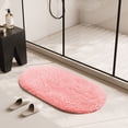 thumbnail image 4 of Maplenight Oval Bathroom Rugs Non Slip Washable 35x24in Soft Absorbent Bath Rugs Quick Dry Anti Mold Shower Rug for Bathroom Floor Tub and Shower Hot Pink, 4 of 6