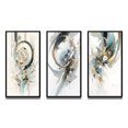 thumbnail image 2 of Designart "Mosaic Echoes in Turquoise and Gold III" Cubism Framed Wall Art Set Of 3 - Turquoise Cubism Frame Gallery Set For Office Decor, 2 of 6