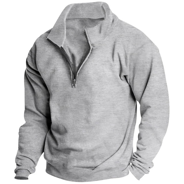 FAIWAD Men's Sweatshirt Long Sleeve Drop Shoulder Casual Sweatshirt Half Zip Plus Size Pullover Tops