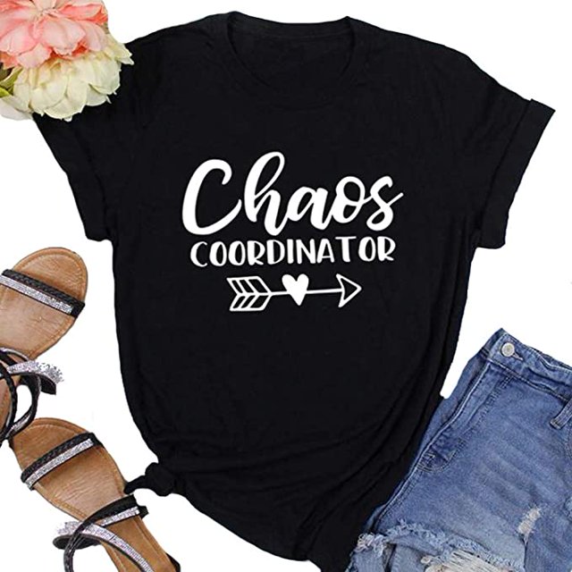 YourTops Femmes Chaos Coordinator T-Shirt (US S, 3-Black)