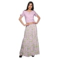 thumbnail image 1 of Moomaya Robe Ethnique pour Femmes Jupe Longue Imprimée et Ensemble Haut Court à Épaules Dénudées, 1 of 6
