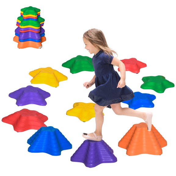 Outsunny 11 Pcs Pierres d'Équilibre pour Enfants pour la Coordination, Équilibre
