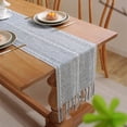 thumbnail image 4 of Meitianfacai Hemstitched Table Runner Cottons Linen Table Runners Embroidered Striped Boho Table Runner Home Decor, 4 of 9