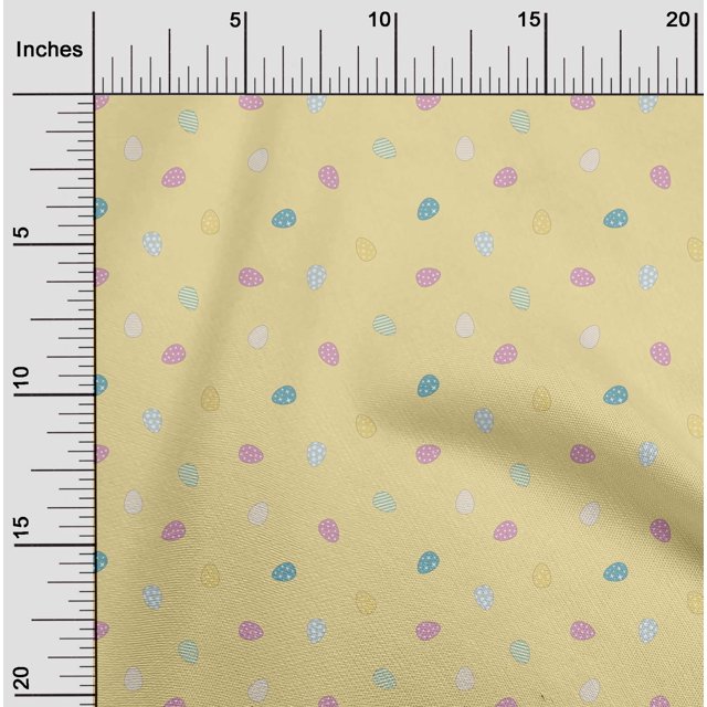 oneOone Cotton Cambric Fabric Egg Easter Print Fabric BTY 56 Inch Wide
