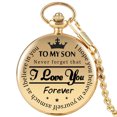 thumbnail image 2 of EGNMCR TO, MY SON I You Forever Fashion Lettering Commemorative Waist Chain Pocket Watch pocket watch, 2 of 3