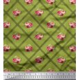 thumbnail image 1 of Soimoi Poly Georgette Fabric Check,Leaves & Rose Floral Decor Fabric Printed Yard 52 Inch Wide, 1 of 3