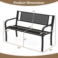 thumbnail image 3 of Costway 50" Garden Bench with Patterned Backrest and Curved Armrests for Porch Lawn, 3 of 10