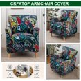 thumbnail image 3 of Housses de Chaise Extensibles avec Accoudoirs, Housse de Chaise d'Appoint Imprimée, Fauteuil Fleur, Housses de Fauteuil de Banquet Douces, Housses de Chaise Lavables pour Salon, Bureau, Réception, Lecture, Sofa, 3 of 7