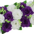 thumbnail image 2 of pitrice Chemin de Table Panneau de Fleurs Roses pour Mariage Foncé et Blanc, 2 of 7