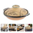 thumbnail image 2 of Clay Cooking Pots 10.14 Oz , Casserole Clay Pot With Lid, Compatible With Direct Fire, Earthenware Pot For Cooking Soup Rice Meat, 2 of 9