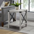 thumbnail image 3 of 3-Piece Rustic Wood and Metal Accent Table Set - Stone Gray, 3 of 5
