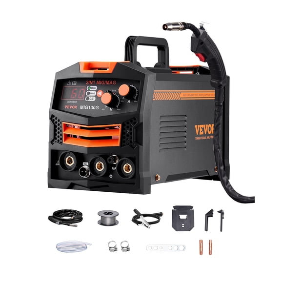 VEVOR MIG Welder 130Amp Welding Machine 2-in-1 Gas MIG/Gasless Flux Core MIG Welder