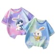 thumbnail image 1 of Jamicy Chemises de Bain pour Filles Cadeau pour Enfants Hauts Mignons pour Filles 2 Pcs Manches Courtes T-Shirts d'Été Mode T-Shirts Graphiques Col Rond Pull Tee, 1 of 3