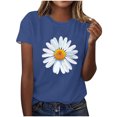 thumbnail image 2 of BVOFAR Hauts pour Femmes Été Tendance T-Shirts Graphiques Marguerite Décontractés Coupe Ample Blouses Col Rond Manches Courtes Chemises 2025, 2 of 4
