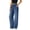 Dark Blue, variant on Womens Work Pants Business Casual Ladies' Elastic Wide Leg High Waist Versatile Loose Straight Leg Jeans Gray L