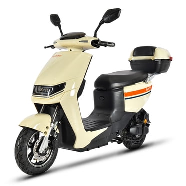 EMMO Zoomi Electric Bike - Scooter Style Ebike - 100km Long Range - Removable 72V50Ah Lithium - QS Motor - Beige
