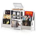 thumbnail image 1 of Gymax Support de Tourne-Disque avec Rangement pour Vinyles Présentoir avec 3 Étagères Blanc, 1 of 10