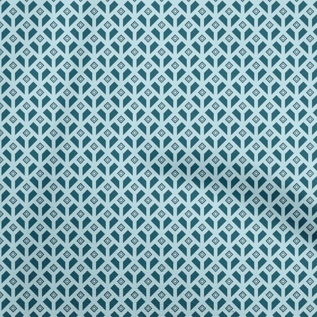 oneOone Rayon Light Blue Fabric Geometrical Sewing Material Print Fabric By The Yard 56 Inch Wide