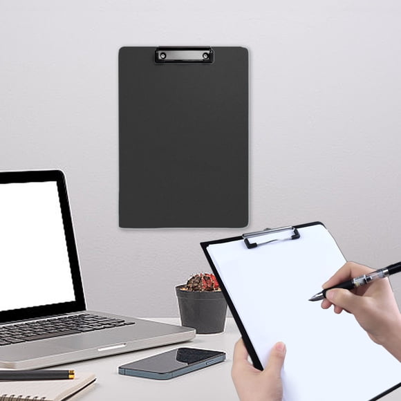 Fridja Plastic Clipboard, Black 12.2"×8.7" Clipboard, A4 Letter Size Thickened Writing Clipboards for Nurses, Students, Office and Women, Clipboard with Low Profiles Clip (Black)