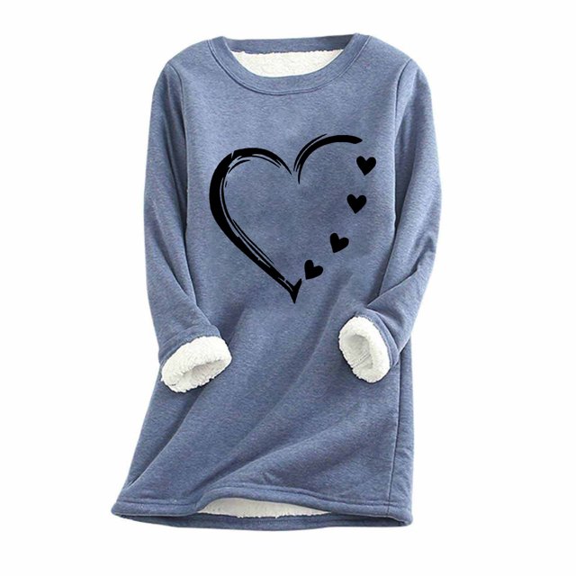 Birdeem Womens Large Loose Raglan Top Thickened and Velvet Lamb Wool Warm Underlay