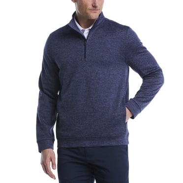 Ben Hogan Performance T-shirt matelassé à manches longues pour homme avec mini losanges et fermeture éclair 1/4
