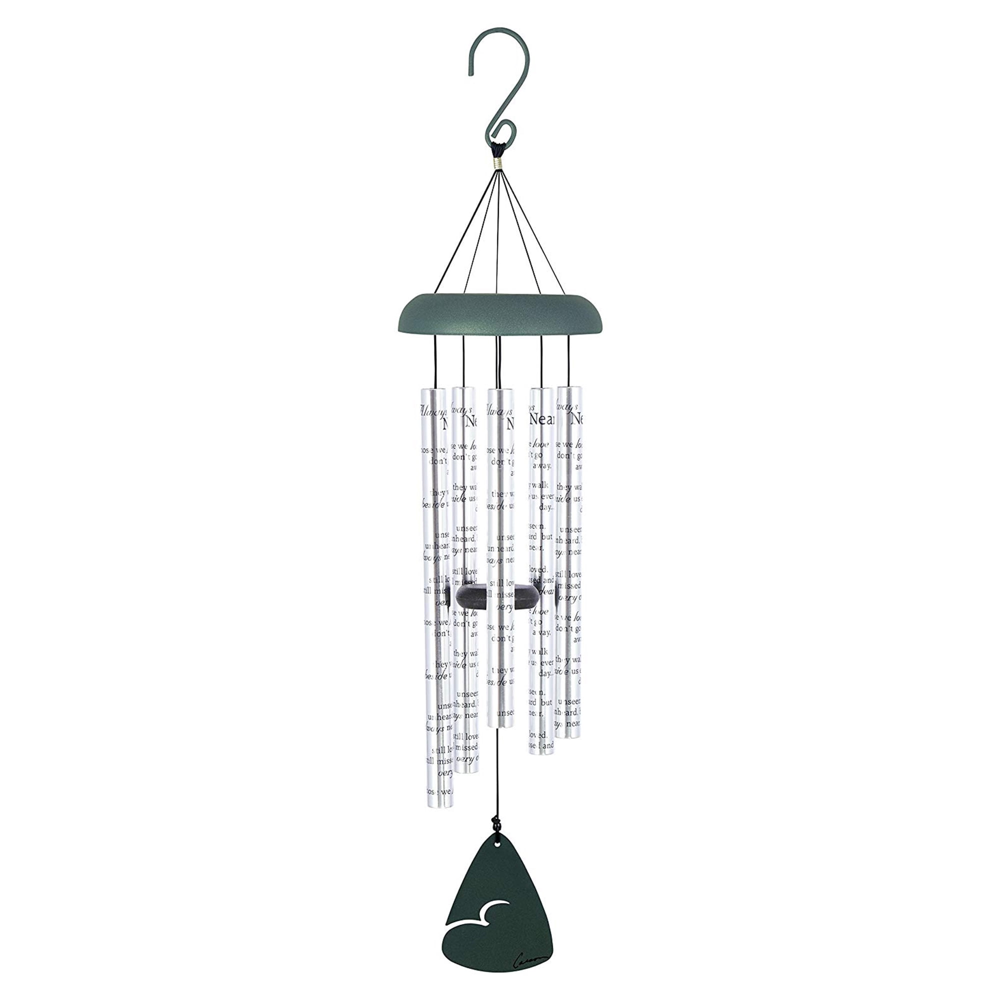 Carson Home Accents 62913 Always Near 30 Inch Sonnet Memorial Wind Chime, Silver
