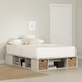 thumbnail image 1 of South Shore Versa Full Storage Platform Bed with Wicker Baskets, in Winter Oak, 1 of 16