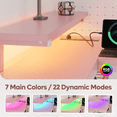 thumbnail image 4 of Bestier 58" L-Shaped Gaming Desk with LED Lights, Monitor Stand, Power Outlet, for Teens & Adults, 4 of 6