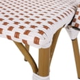 thumbnail image 5 of Chaises Bistro Françaises d'Extérieur en Rotin PE et Aluminium, Ensemble de 2, Rouge Rouillé et Blanc, Fini à Motif Bambou, 5 of 5