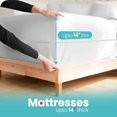 thumbnail image 2 of Canadian Linen Knitted Mattress Protector Twin XL 39"x80"x14" Fitted Waterproof Vinyl Free Stretchable Noiseless 17"Deep Pocket Mattress Bedding Cover, 2 of 9