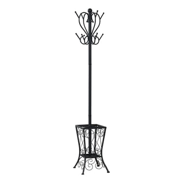 Monarch Specialties Patère, Portemanteau, Sur Pied, 8 Crochets, Entrée, 71"h, Porte Parapluie, Chambre À Coucher, Métal, Noir, Transitionnel