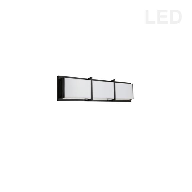 Dainolite VLD-411-MB 15W Matte Black Vanity Light with White Acrylic Diffuser