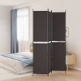 thumbnail image 1 of vidaXL 3-Panel Room Divider Brown 150x220 cm Fabric, 1 of 5