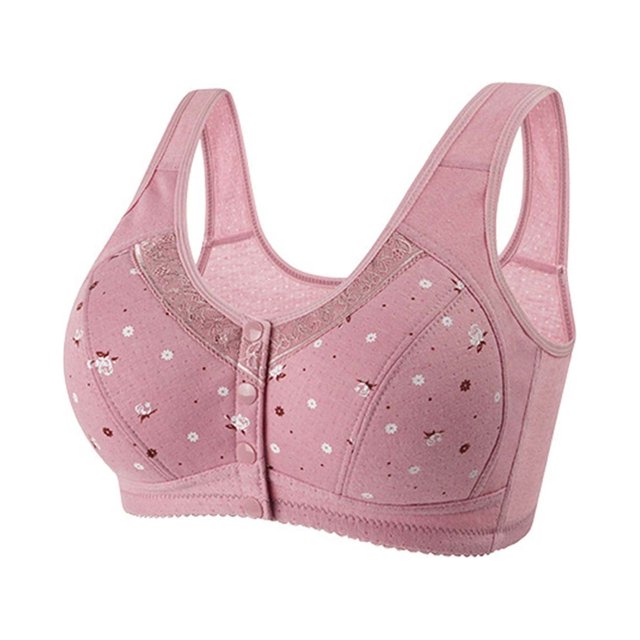 Timegard Bras for Women Plus Size Front Closure Wirefree Full-Coverage Comfortable Seniors Bralettes
