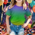 thumbnail image 2 of Rhuody Hauts pour Garçon T-Shirt Mardi Gras T-Shirt à Manches Courtes Tee Imprimé Graphique Blouse à Col Rond Doux Hauts d'Été pour Garçon 8-9 Ans Multicolore, 2 of 3