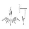 thumbnail image 1 of 925 Sterling Silver Cubic Zirconia Cz Bar Spikes Boucles d'Oreilles Drop Dangle Veste Set, 1 of 6