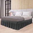 thumbnail image 1 of PiccoCasa Polyester Brushed Bed Skirt with Elastic Dust Ruffles 16" Drop, Full Dark Gray, 1 of 8