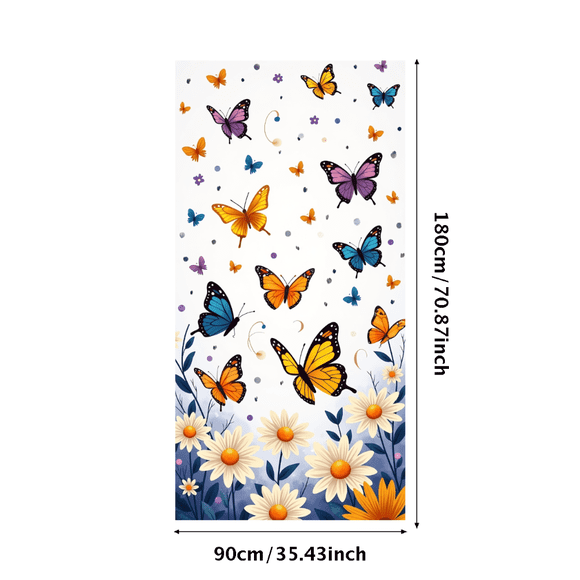 Colorful Butterfly Garden Banner Tapestry Flowers Backdrop Photography Party Wedding Spring Celebration Scenery Event Display Fabric Background Decorations