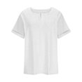 thumbnail image 5 of Timegard Plus Size Tops for Women V-Neck Short Sleeve Solid Color Comfy Basic Tee Casual Loose Tops, 5 of 5
