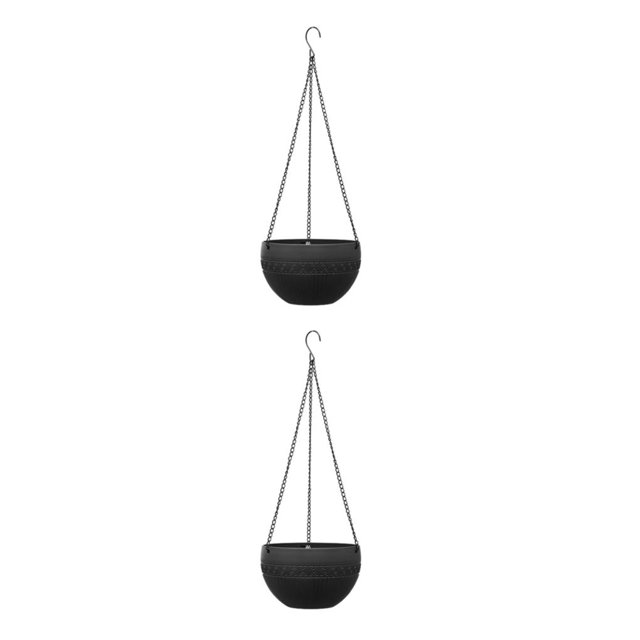 Maytalsory 2piece Practical And Versatile Hanging Flower Pots For Indoor And Outdoor Spaces Black 2Set